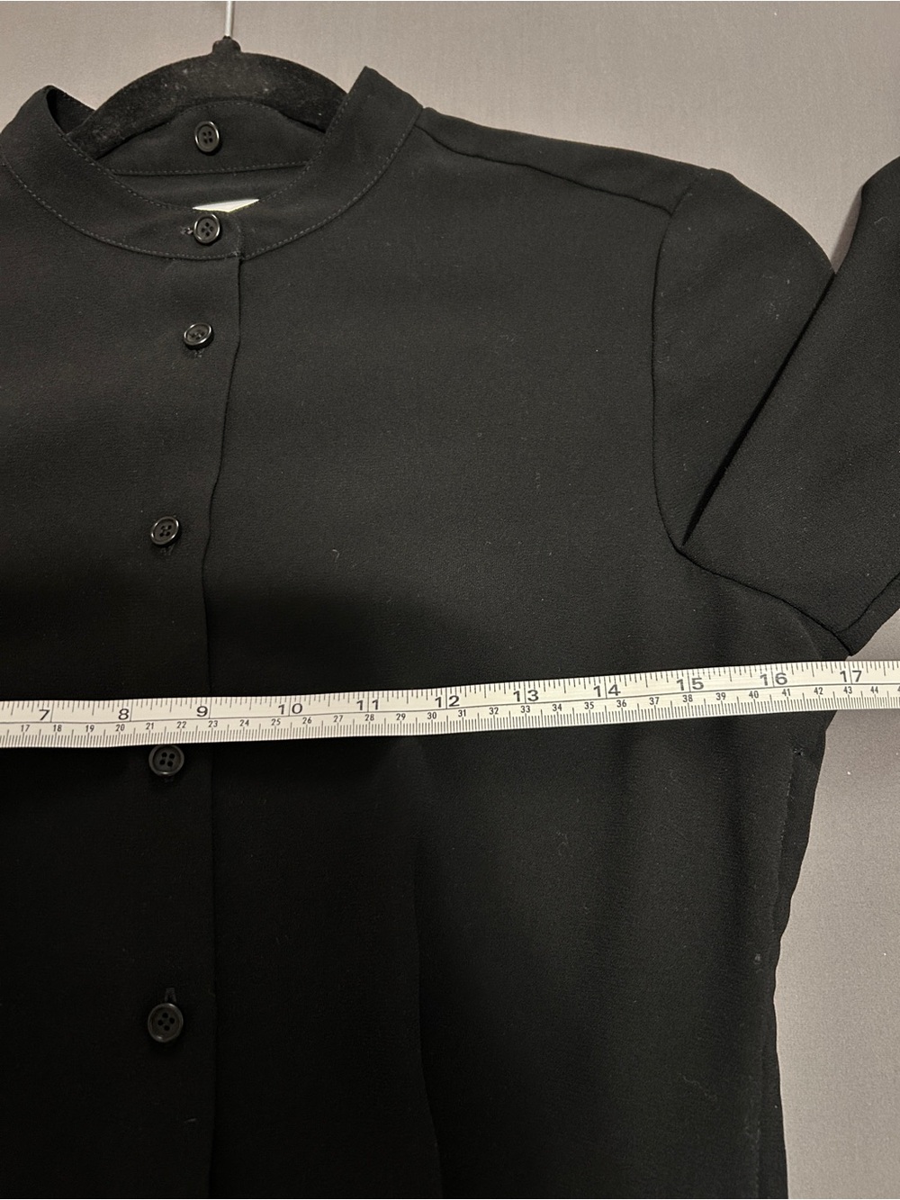 COACH Button Up Mandarin Collar Shirt Dress Black - Picture 5 of 9
